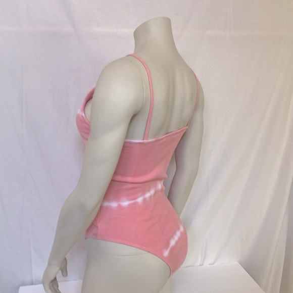 GB GIRLS High Neck Sleeveless Bodysuit Size Small Tie Dye Pink and White NWOT - Picture 4 of 4